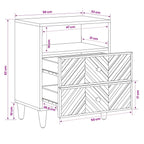 Mesita de Noche Marrón 50 x 33 x 60 cm Madera de mango maciza