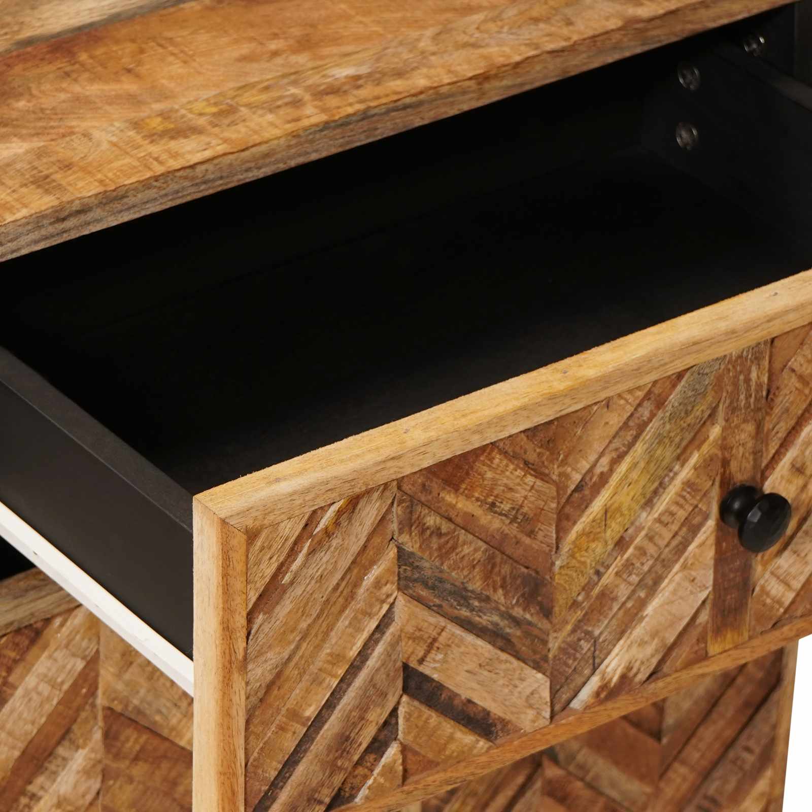 Mesita de Noche Marrón 50 x 33 x 60 cm Madera de mango maciza