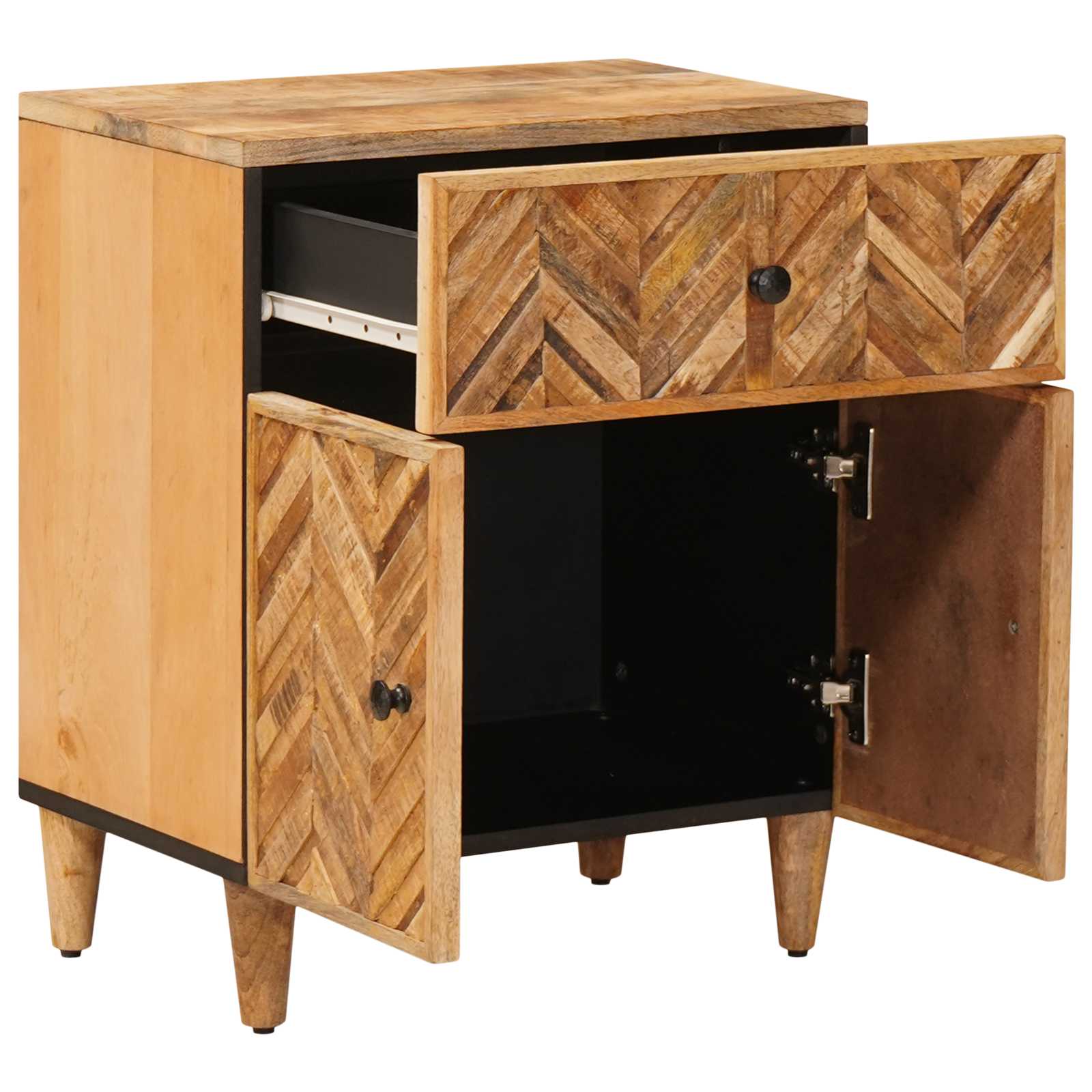 Mesita de Noche Marrón 50 x 33 x 60 cm Madera de mango maciza