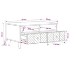 Mesa de Café Marrón 80 x 54 x 40 cm Madera de mango maciza