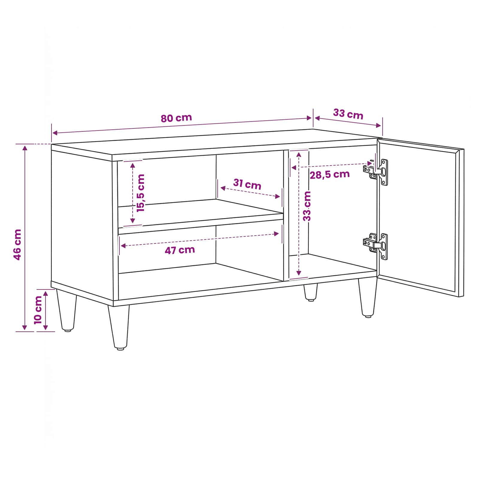 Armarios de Almacenamiento con puerta Marrón 80 x 31,5 x 46 cm