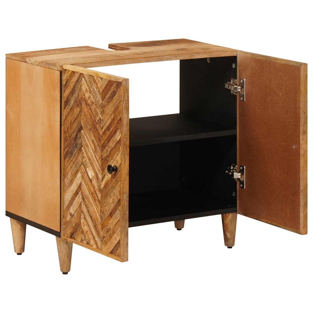 Mueble de lavabo Marrón 62 x 33 x 58 cm Madera de mango maciza
