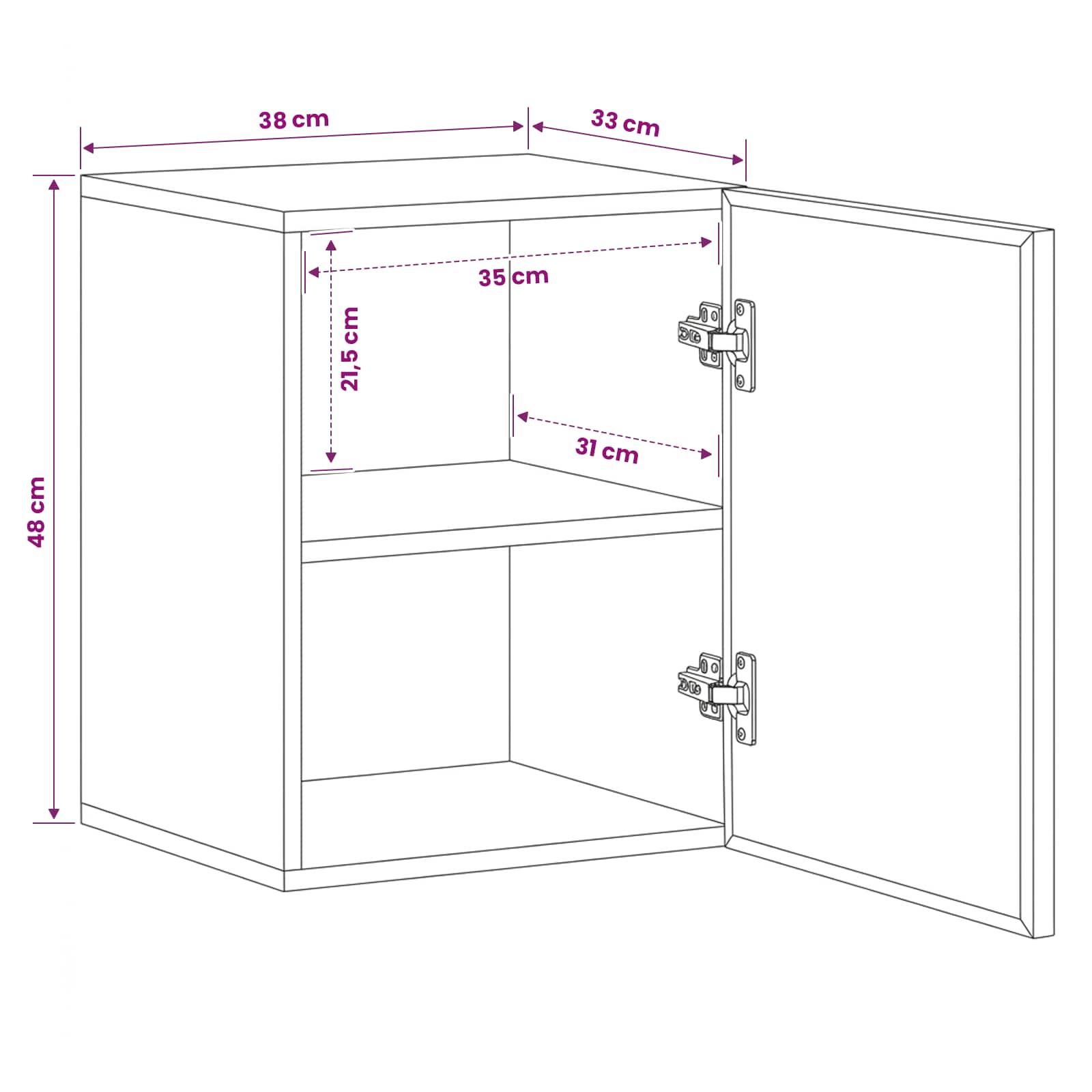 Mueble colgante Marrón 38 x 33,5 x 48 cm Madera de mango maciza