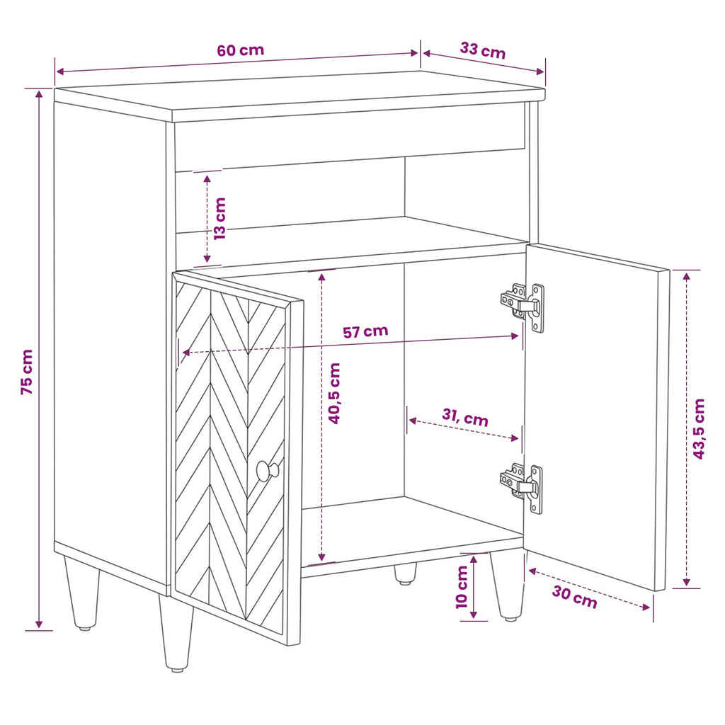 Armarios de Almacenamiento con puerta Marrón 60 x 33,5 x 75 cm
