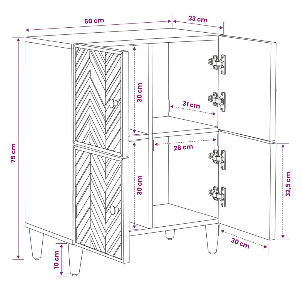 Armarios de Almacenamiento con puerta Marrón 60 x 33,5 x 75 cm