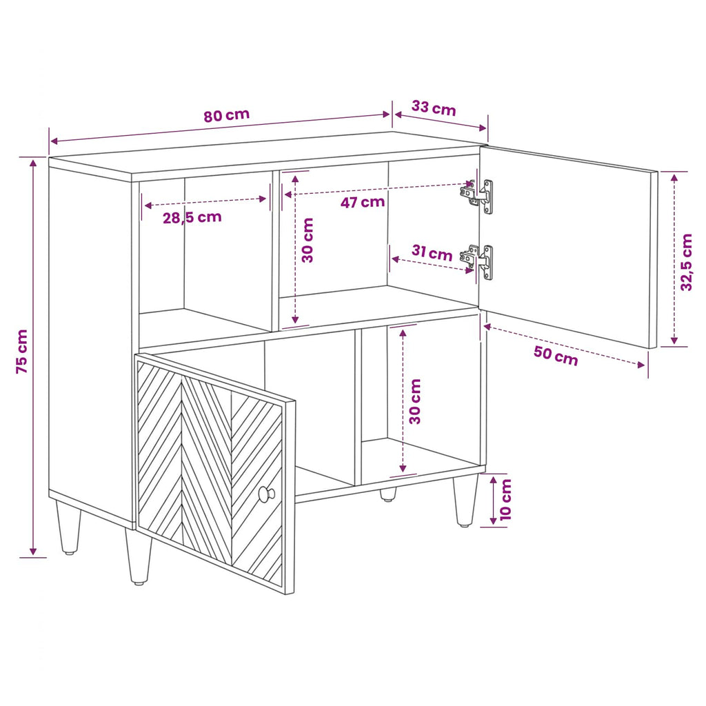 Armarios de Almacenamiento con puerta Marrón 80 x 33,5 x 75 cm