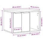 Mueble arenero de gatos madera ingeniería negro 60x40x40 cm