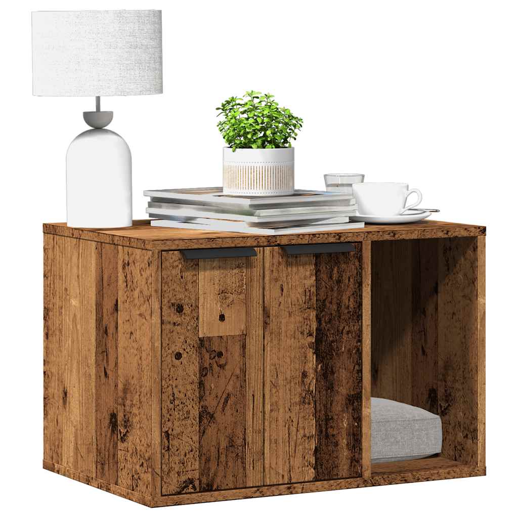 Mueble arenero de gatos madera ingeniería negro 60x40x40 cm