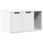 Mueble arenero para gatos madera ingeniería blanco 80x50x45 cm