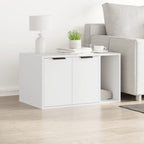 Mueble arenero para gatos madera ingeniería blanco 80x50x45 cm