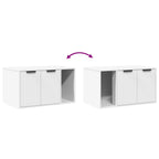 Mueble arenero para gatos madera ingeniería blanco 80x50x45 cm
