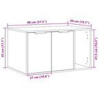 Mueble arenero para gatos madera ingeniería blanco 80x50x45 cm