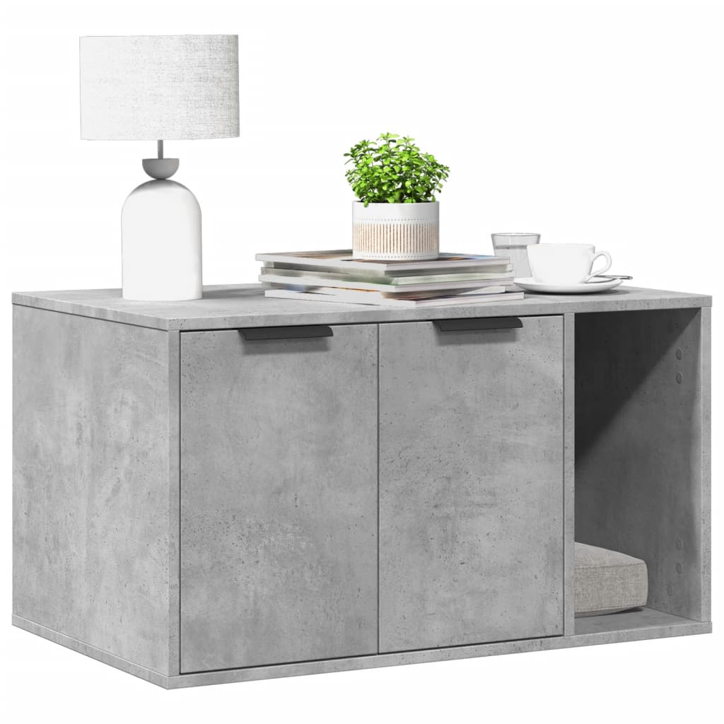 Mueble arenero de gatos madera ingeniería negro 60x40x40 cm