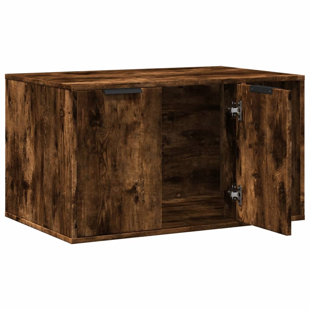 Mueble arenero para gatos madera roble ahumado 80x50x45 cm