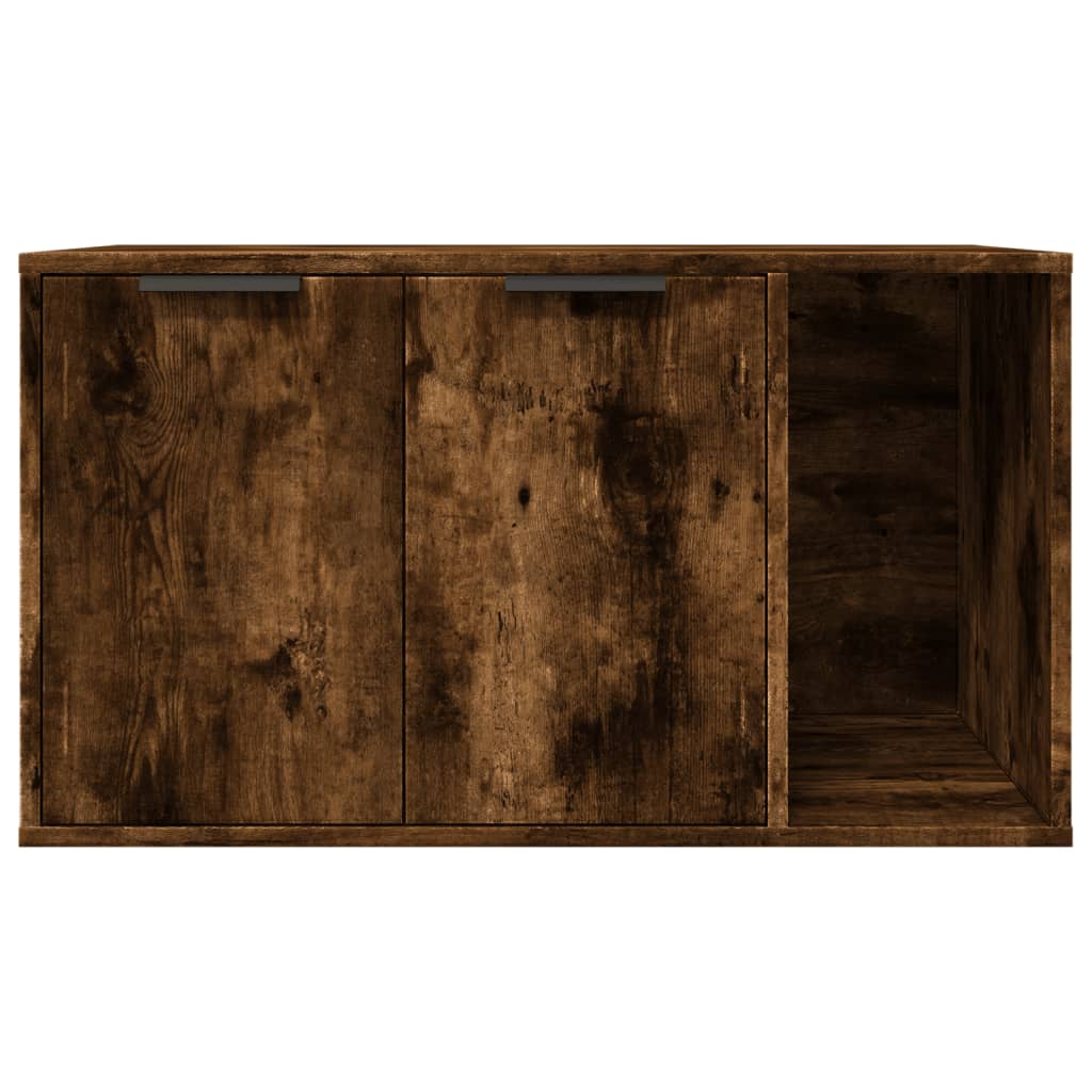 Mueble arenero para gatos madera roble ahumado 80x50x45 cm