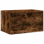Mueble arenero para gatos madera roble ahumado 80x50x45 cm