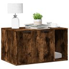 Mueble arenero para gatos madera roble ahumado 80x50x45 cm