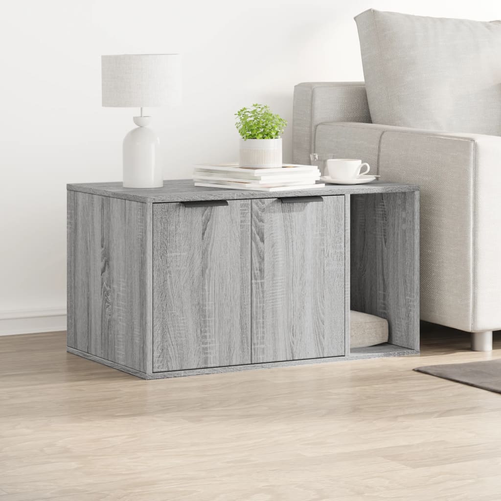 Mueble arenero para gatos madera gris Sonoma 80x50x45 cm