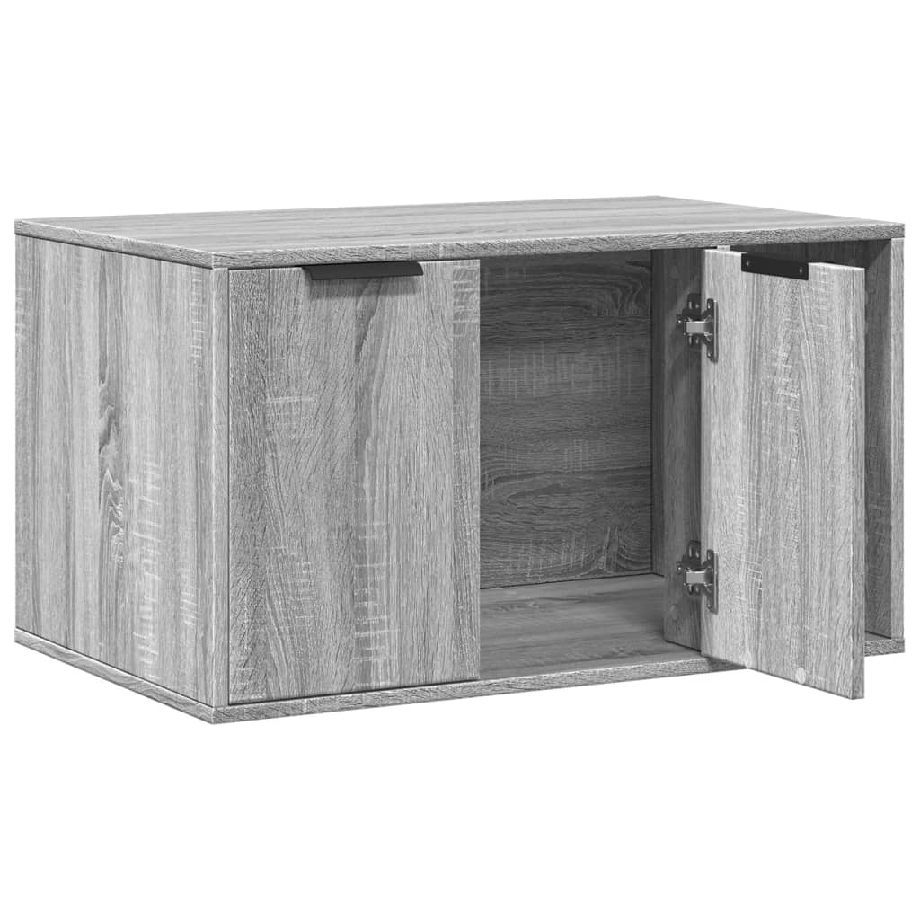 Mueble arenero para gatos madera gris Sonoma 80x50x45 cm