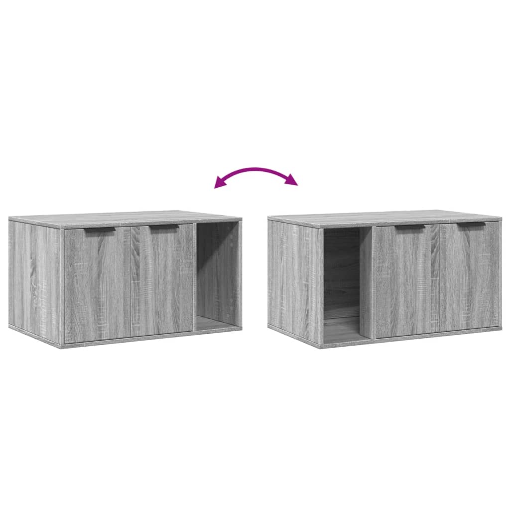 Mueble arenero para gatos madera gris Sonoma 80x50x45 cm