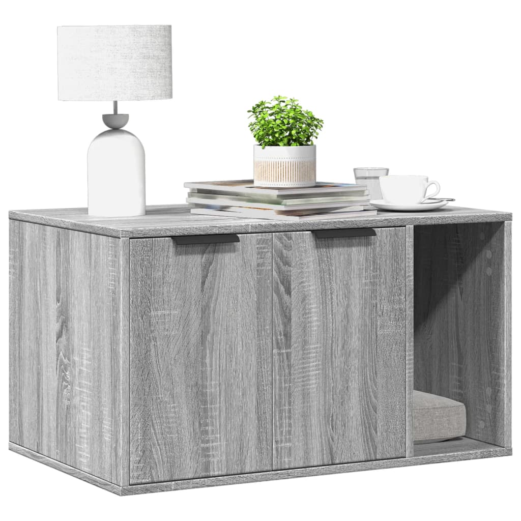 Mueble arenero para gatos madera gris Sonoma 80x50x45 cm