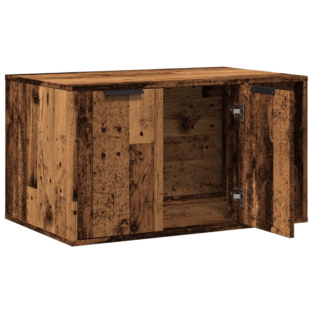 Mueble arenero de gatos madera ingeniería envejecida 80x50x45cm