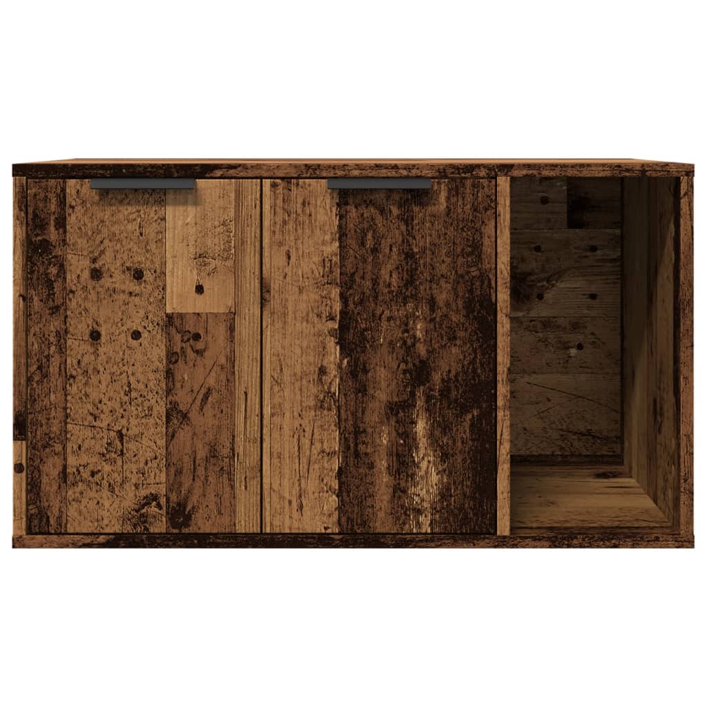 Mueble arenero de gatos madera ingeniería envejecida 80x50x45cm