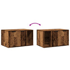 Mueble arenero de gatos madera ingeniería envejecida 80x50x45cm