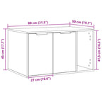 Mueble arenero de gatos madera ingeniería envejecida 80x50x45cm