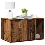 Mueble arenero de gatos madera ingeniería envejecida 80x50x45cm