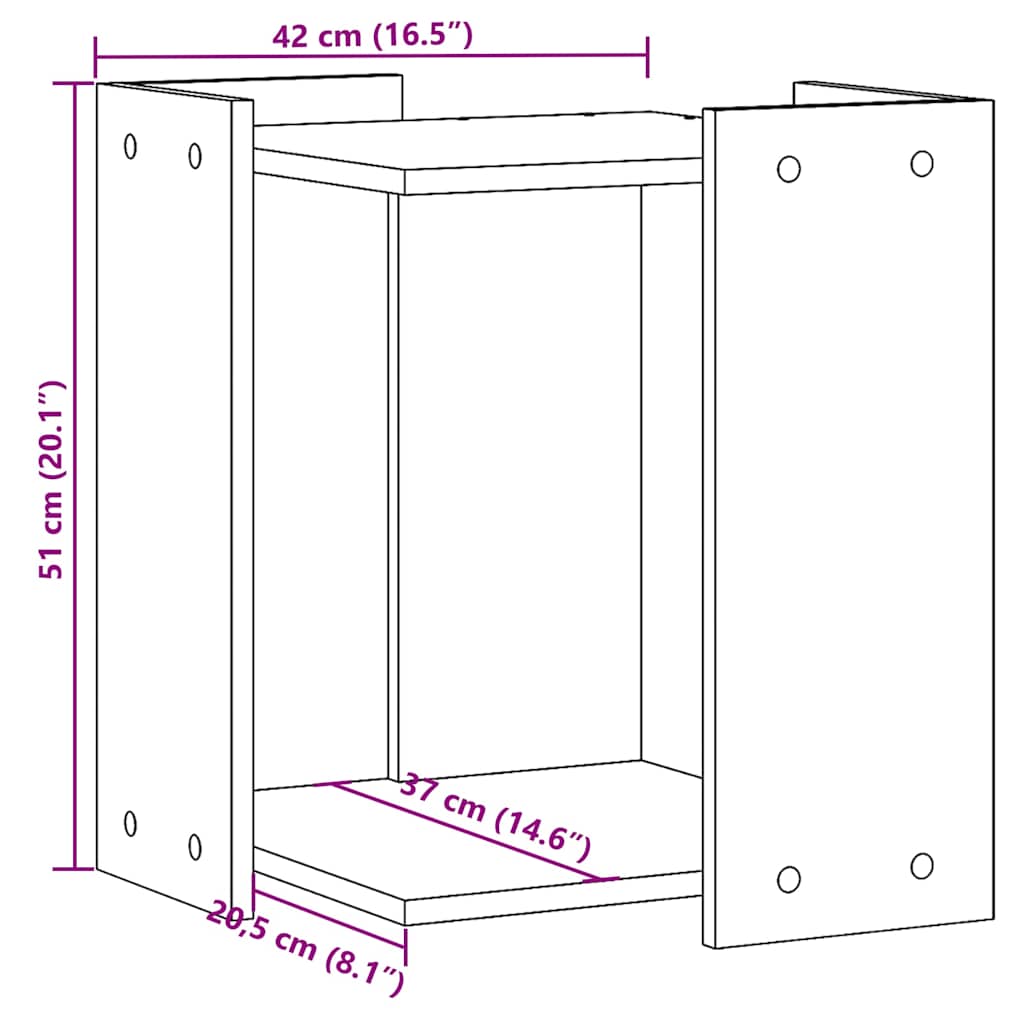 Mueble arenero para gatos madera ingeniería negro 42x42x51 cm