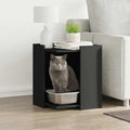 Mueble arenero para gatos madera ingeniería negro 42x42x51 cm
