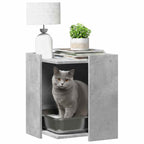 Mueble arenero de gatos madera gris hormigón 42x42x51 cm
