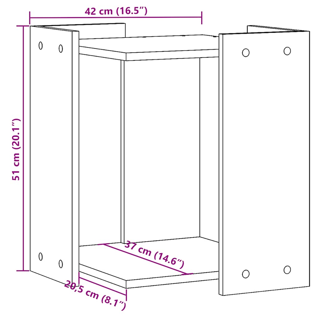 Mueble arenero de gatos madera gris hormigón 42x42x51 cm