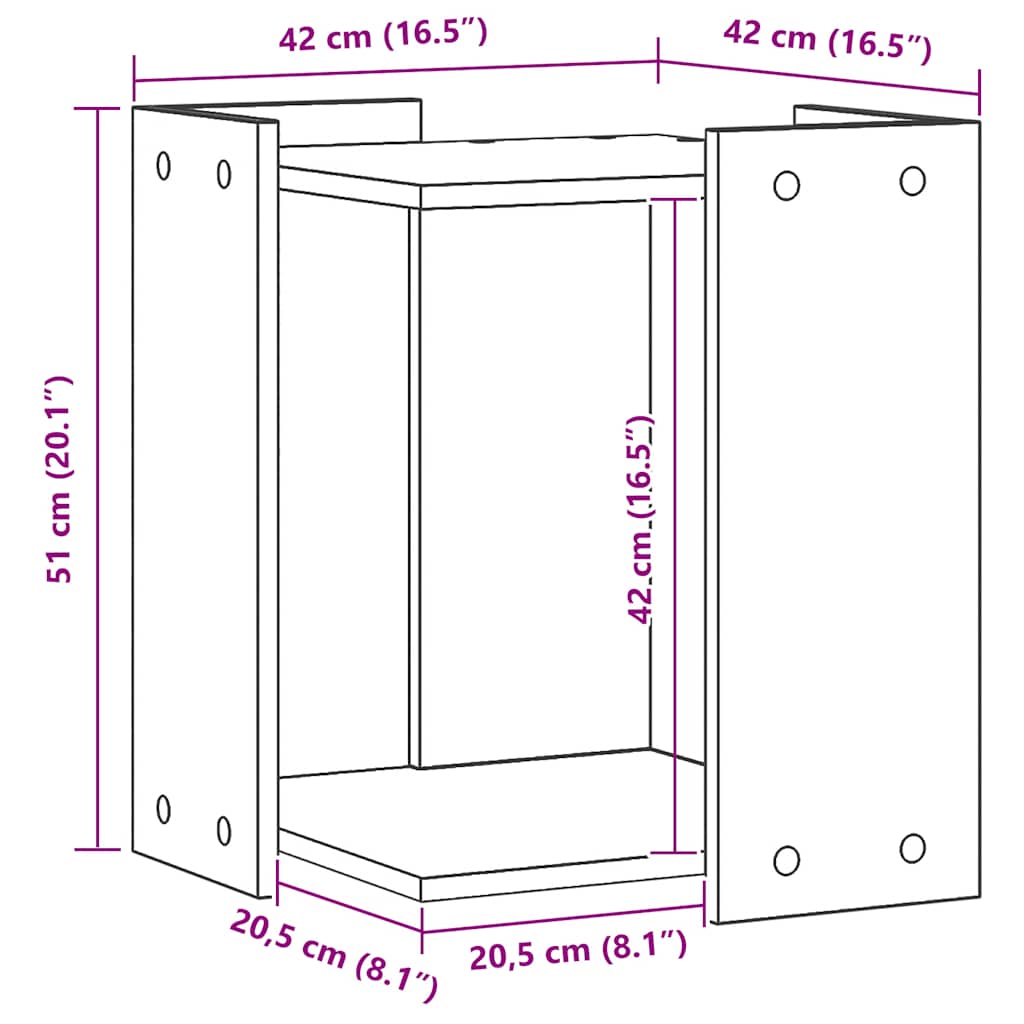 Mueble arenero para gatos madera roble artisian 42x42x51 cm