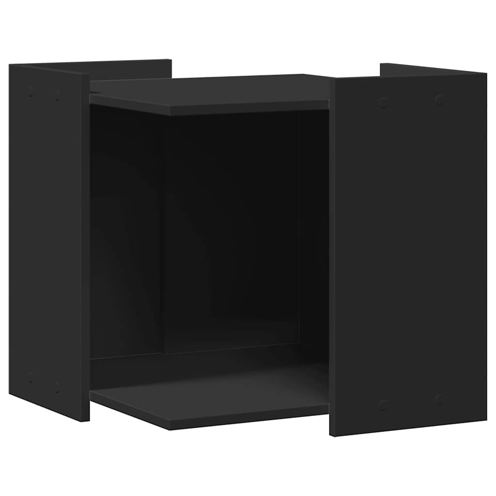 Mueble arenero para gatos madera ingeniería negro 53x53x51 cm