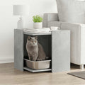 Mueble arenero de gatos madera gris hormigón 53x53x51 cm