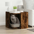 Mueble arenero para gatos madera roble ahumado 53x53x51 cm