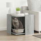 Mueble arenero para gatos madera gris Sonoma 53x53x51 cm