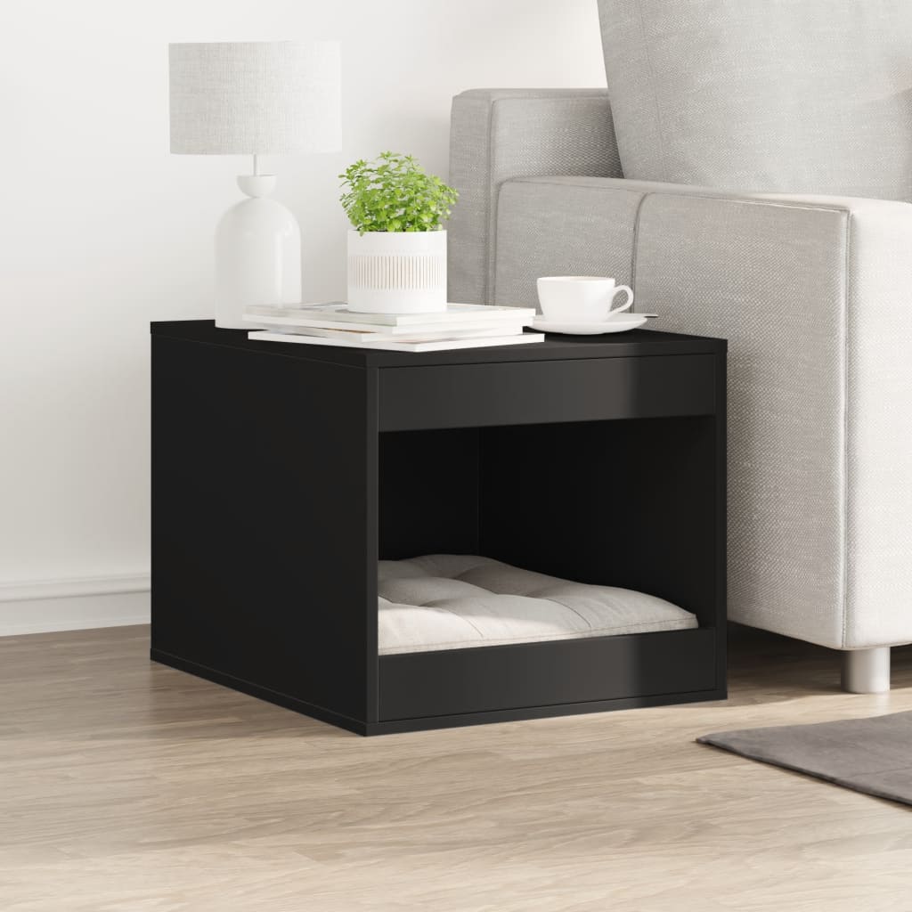 Mueble arenero para gatos madera ingeniería negro 47x59x42 cm