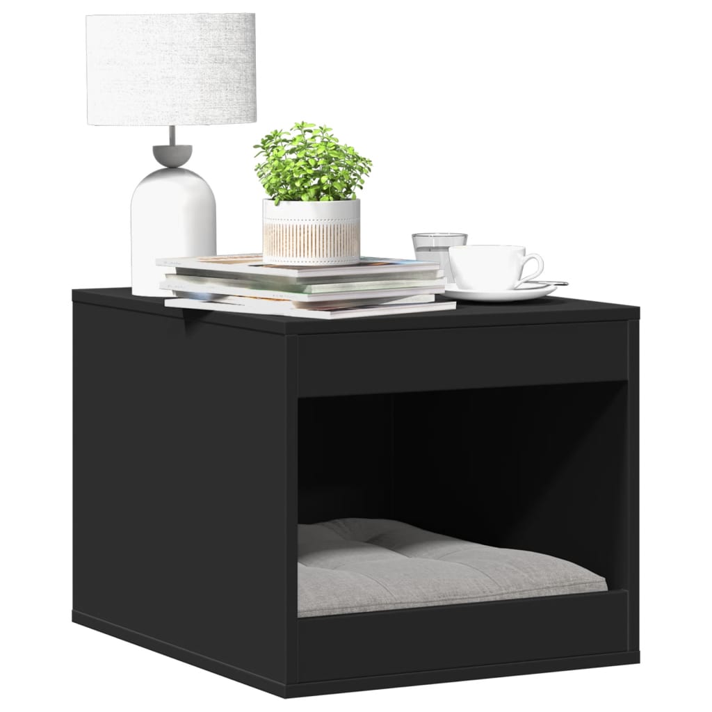 Mueble arenero para gatos madera ingeniería negro 47x59x42 cm