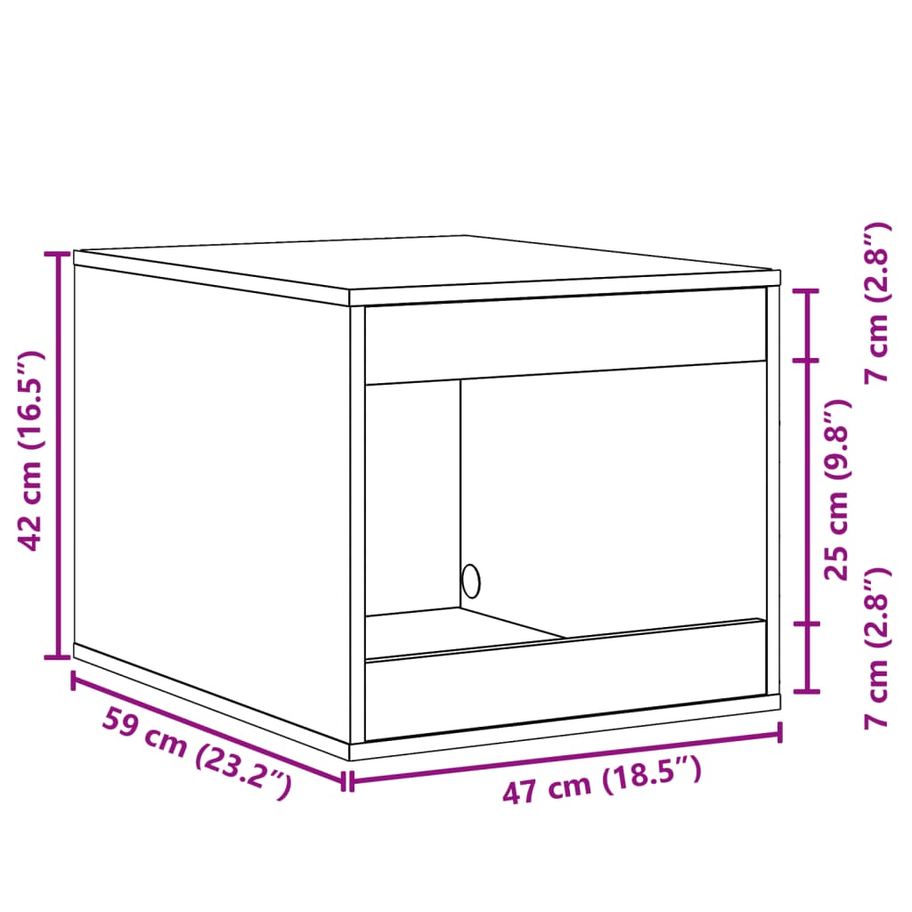 Mueble arenero de gatos madera gris hormigón 47x59x42 cm