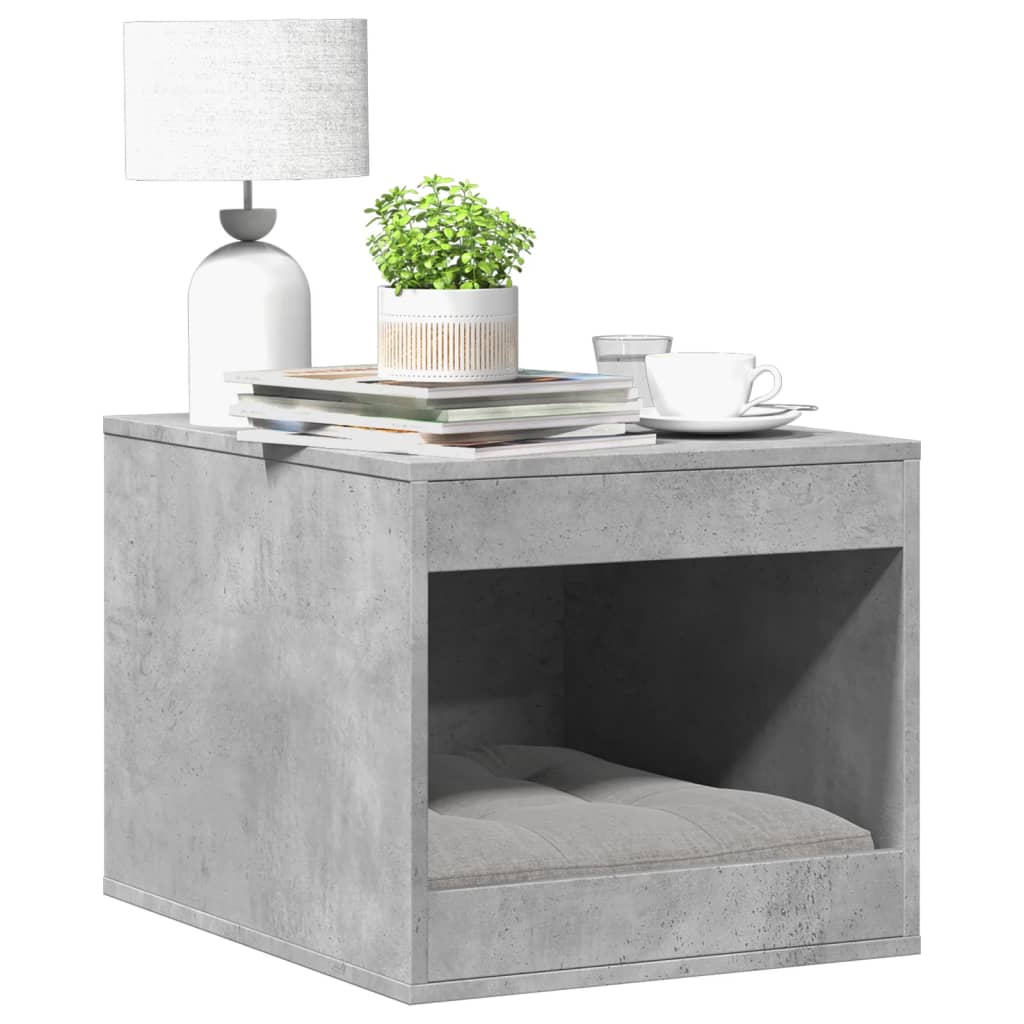 Mueble arenero de gatos madera gris hormigón 47x59x42 cm