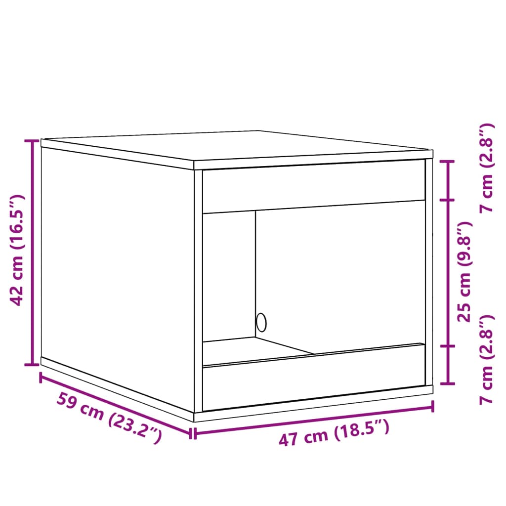 Mueble arenero para gatos madera roble ahumado 47x59x42 cm