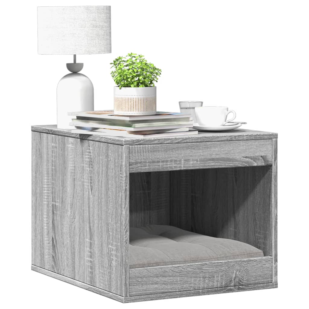 Mueble arenero para gatos madera gris Sonoma 47x59x42 cm