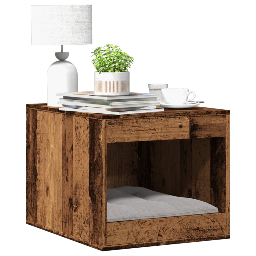 Mueble arenero de gatos madera gris hormigón 53x53x51 cm