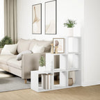 Librería biombo de 3 niveles, blanca, 99x29x99 cm, madera de ingeniería