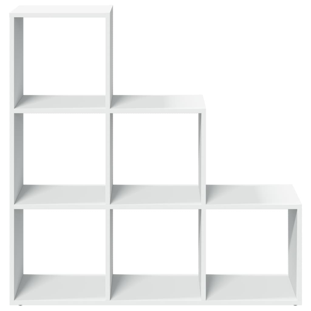 Librería biombo de 3 niveles, blanca, 99x29x99 cm, madera de ingeniería