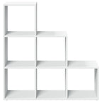 Librería biombo de 3 niveles, blanca, 99x29x99 cm, madera de ingeniería