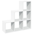 Librería biombo de 3 niveles, blanca, 99x29x99 cm, madera de ingeniería